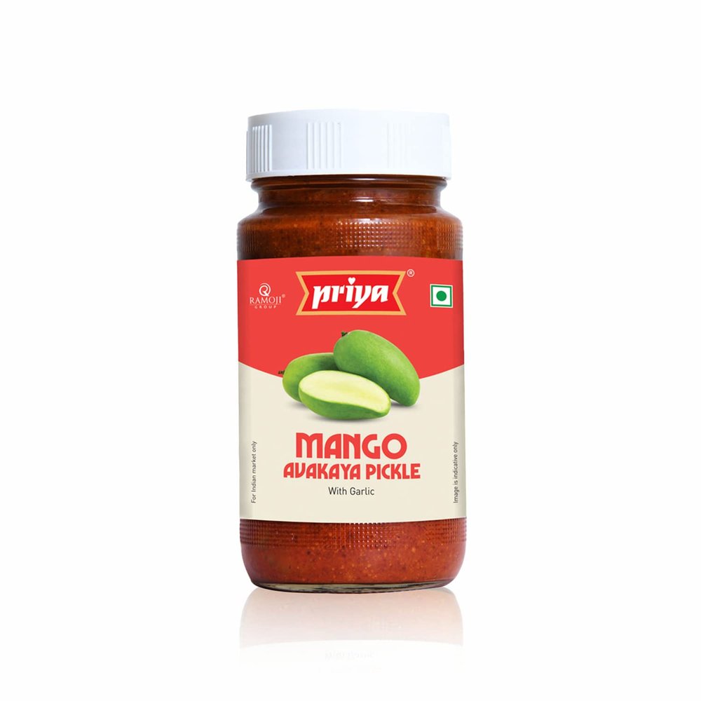 Priya Mango Avakaya Pickle With Garlic,500G|Authentic Telugu Style Avakai Aam Achar| Traditional South Indian Taste| Homemade Andhra Pickles