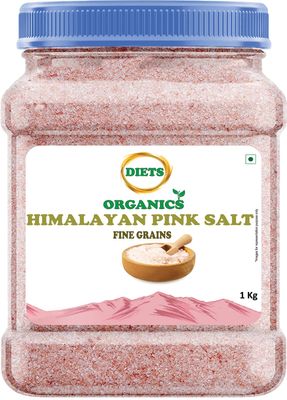 DIETS ORGANICS Himalayan Pink Salt,Fine grains rock salt mineral salt for Regular cooking-1KG
