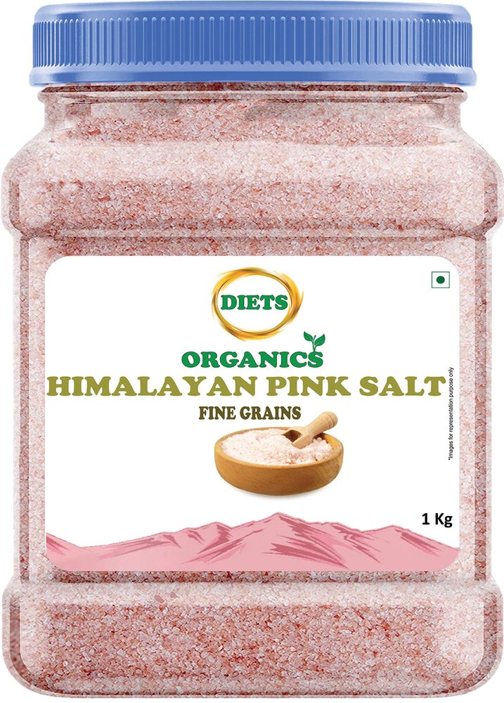 DIETS ORGANICS Himalayan Pink Salt,Fine grains rock salt mineral salt for Regular cooking-1KG