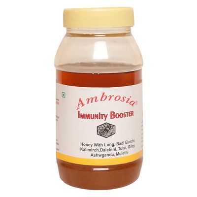 Ambrosia Immunity Booster Honey in 400 gram pack Contains Extract of Clove(Long), Large Cardamom(Badi Elaichi), Black paper(Kalimirch), Cinnamon(Dalchini), Basil(Tulsi), Giloy, Ashwagandha, Mulethi without Essence