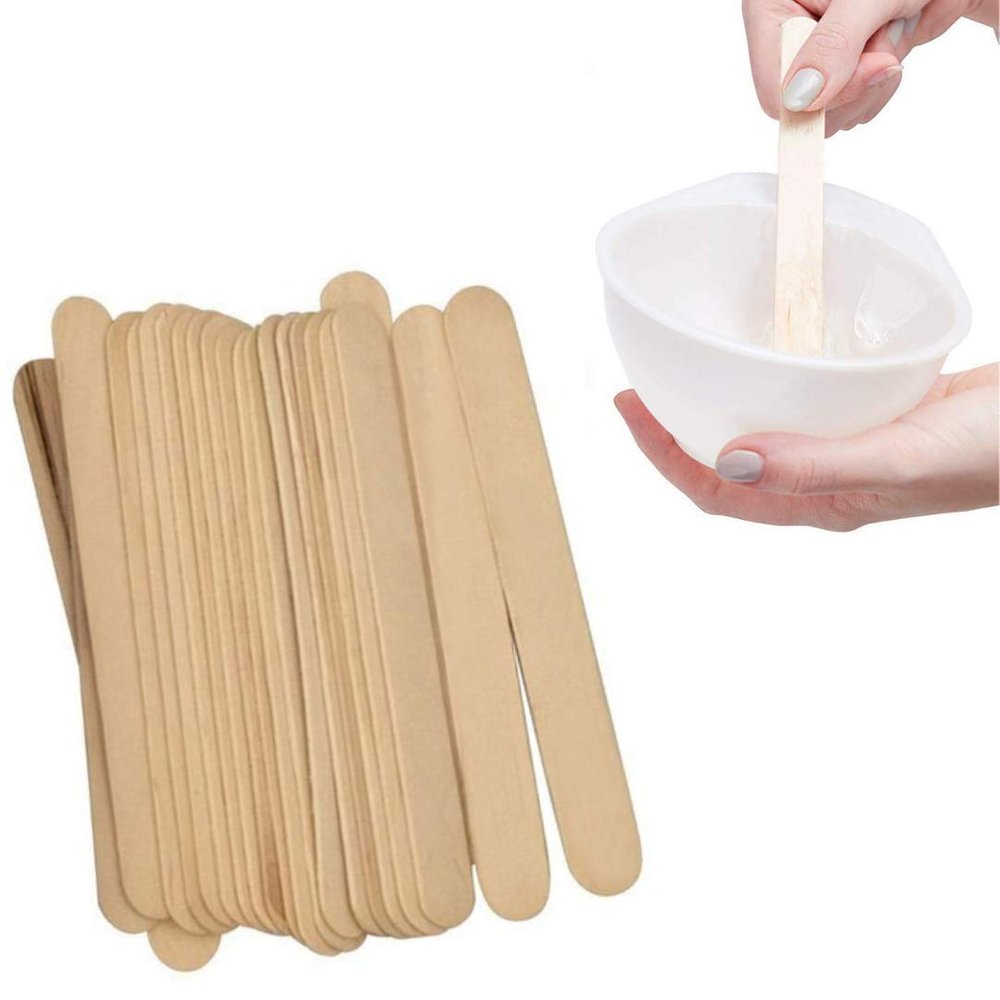 Doberyl Wooden Professional Disposable Wax Knife Spatulas Applicators 100 Pcs for Smooth Waxing Experience at Home and Salon