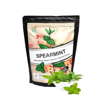 Leanbeing- Organic Dried Spearmint Tea Leaves (200g) | Antioxidants rich | Improves skin | Regulates hormonal imbalance | Improves bad breath