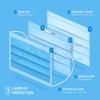 DALUCI Nonwoven Fabric Disposable 3Ply Surgical Face Mask (Blue, Without Valve, Pack of 100) for Unisex view 3