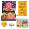 BOGATCHI Diwali Gift Box, Diwali Chocolate, Diwali Sweets s and Diwali Dry Fruits Combo, 460g + Free Gold Plated Coin with Laxmi-Ganesh and Shri Yantra Engraved, Free Diwali Greeting Card view 1