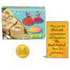 BOGATCHI Diwali Sweets Box, Cultural Indian Sweet - Soan Papdi, 400g + Free Gold Plated Coin with Laxmi-Ganesh and Yantra Engraved, Free Diwali Greeting Card view 1
