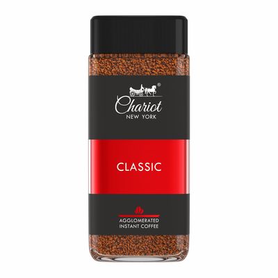 Chariot New York Classic Instant Coffee | 100% Pure Arabica Agglomerated Coffee | Rich Aroma, Smooth Taste | No Chicory | Premium Instant Coffee Jar 200g