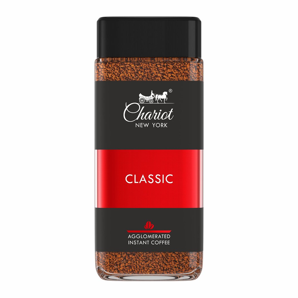 Chariot New York Classic Instant Coffee | 100% Pure Arabica Agglomerated Coffee | Rich Aroma, Smooth Taste | No Chicory | Premium Instant Coffee Jar  200g