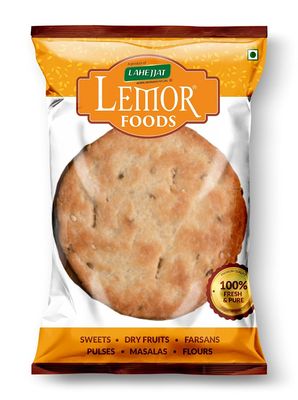 Lemor Bhakhri (400 Gms, 2 Packs of 200 Gms Each) | Whole Wheat Bhakri | No Maida Bhakri | Crispy Gujrati Indian Snacks (Methi) (Plain)