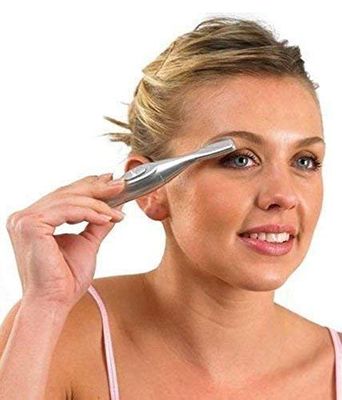 JRT Bi Feather King Portable Mini Electric Eyebrow, Lip, Face Useful Hair Remover Epilator for Women, Pen Painless Cordless Battery Pouch Cleaning Brush Beauty Tools (Multicolor)
