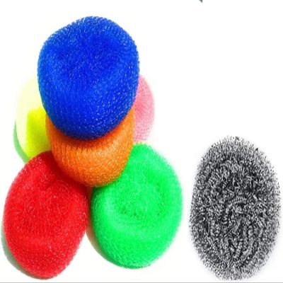 Arsdewy Stainless Steel and Plastic Scrubbers for Bartan Kitchen Dish Utensils, Tiles Cleaning - Pack of 8