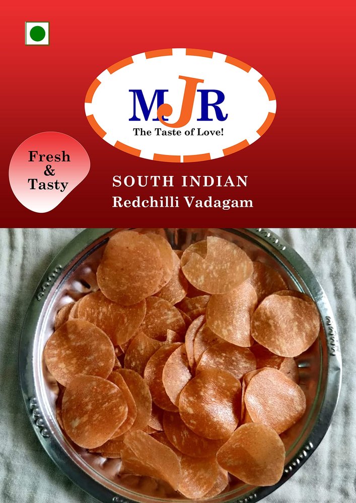MJR Grandma Special(100% Rich in Taste , Crispy Texture, Crunchy Feast) Red Chilli Fryums (Vadagam) / Chilli Lal mirch Vadagam- 250gm