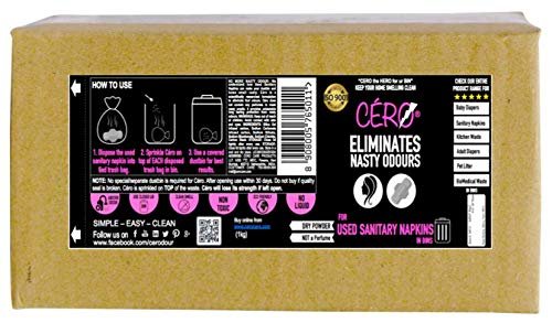 CERO a Unique POWDER that Eliminates Stink from USED LADIES SANITARY NAPKINS/PADS in Bins (1KG)