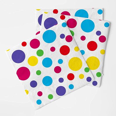 Cocktail Napkins for Party and Wedding, 3-Ply Paper Napkins, Colourful Beverage Napkins Paper, Pack of 100