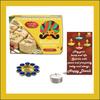 BOGATCHI Diwali Sweets Gift Box and Sweets Hamper, 400g , Free Diwali Greetings Card and Stone Designer Diya view 1