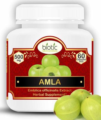Biotic Amla Capsule - Organic Amalaki Capsules for Immunity Supplements, Amla Capsules for Vitamin C - Amlaki Extract 500mg - 60 Veg Capsules