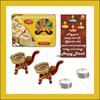BOGATCHI Diwali Sweets Gift Box and Sweets Hamper, 200g, Free Diwali Greetings Card and 2 Designer Diya view 1