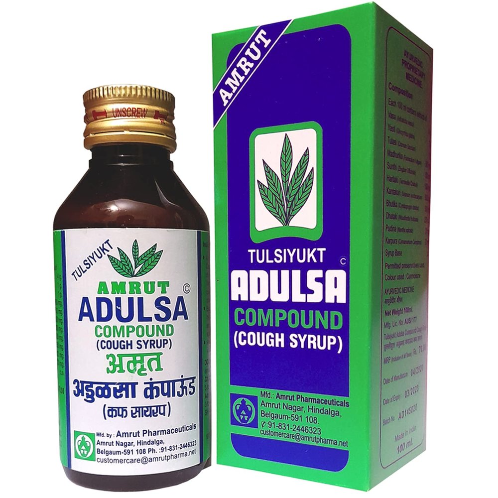 Amrut Adulsa Compound Tulsiyukt - 100ml (Pack of 4)