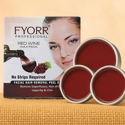 Fyorr Facial Katori Peel-Off Wax Combo of 3 Red Wine - 80gm each