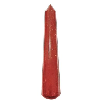 9Dzine Red Jasper Crystal Wand for Reiki Healing 50-100 Gm | Natural Crystals Stone Wand for Vastu Meditation Massager Tool