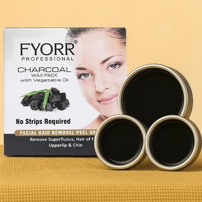 Fyorr Facial Katori Peel-Off Wax Combo of 3 Charcoal - 80gm each
