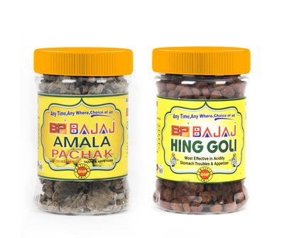 Bcp Bajaj Amla Pachak (150g), Hing Goli (200g) | Natural & Digestive | Mukhwas, Mouth Freshner (Pack of 2)