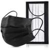Black Disposable Face Masks 4 Layers Protection 50Pcs, Adult Dust Mask Comfortable Safety Facial Mouth Covers Nose Wire Protective Masks School Office view 1