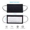 Black Disposable Face Masks 4 Layers Protection 50Pcs, Adult Dust Mask Comfortable Safety Facial Mouth Covers Nose Wire Protective Masks School Office view 4