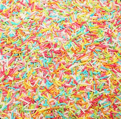 Marwadi Seth Toppings Rainbow Sugar Sprinkles/Vermicelli for Cake Decoration - 200 Grams