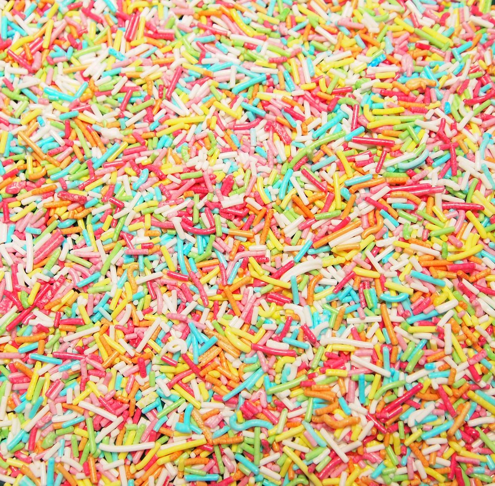 Marwadi Seth Toppings Rainbow Sugar Sprinkles/Vermicelli for Cake Decoration - 200 Grams