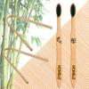 Bamboo Toothbrush Charcoal activated soft bristles | NATURAL (Pack of 2 With 2 organic tongue cleaner) view 1