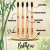 Bamboo Toothbrush Charcoal activated soft bristles | NATURAL (Pack of 2 With 2 organic tongue cleaner) view 2
