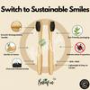 Bamboo Toothbrush Charcoal activated soft bristles | Pack of 4 with 2 Toothbrush Stand view 2
