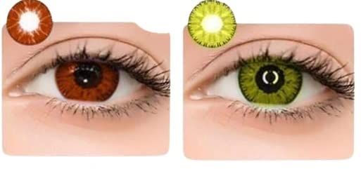 EYCOG Monthly 2 Pair Brown-Hazel Colored 0 Power Contact Lenses for Eyes Men and Women