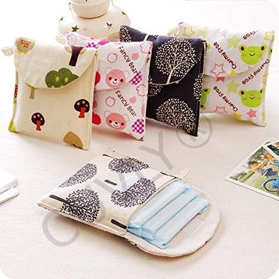 CUVLY 2Pcs Portable Sanitary Napkins Bag | Travel Pad Storage Bag for Cosmetic Jewelry Menstrual Cup Pouch Holder Organizer Women and Girls (Assorted Color)