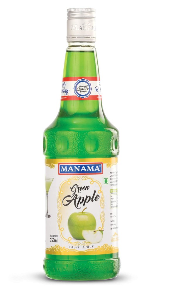Manama Green Apple Fruit Syrup for Mocktails and Cocktails (750ML)