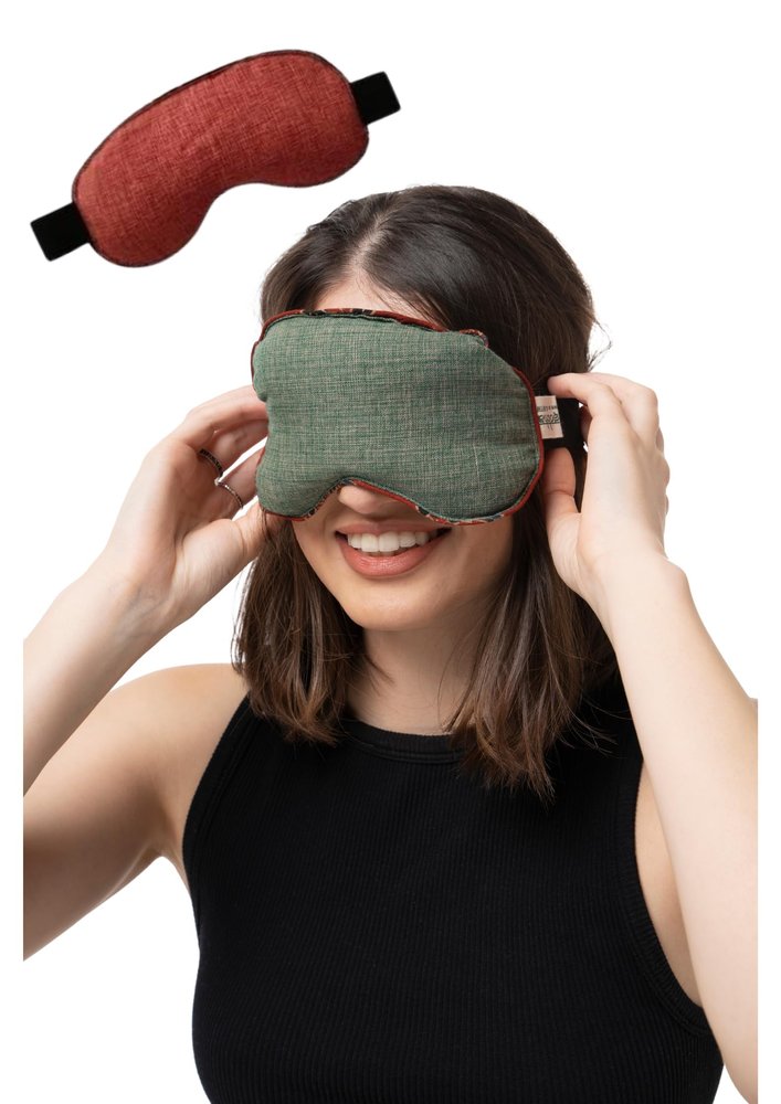 Aksobha Eye Mask For Migraine, Stress & Puffy Eye Relief | Handmade Hot & Cold Therapy Pack for Headache, Sinus & Insomnia | in (Assorted Colours) Eco-Friendly, Reusable, Plastic & Chemical-Free