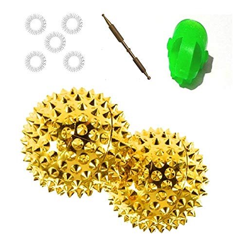 ACi Acupressure Bio-Magnetic Balls with Jimmy and 5 Sujok Finger Ring, Set of 2