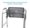 KosmoCare Universal Folding Walker Tray with Two Cup Holders and Tool Free Setup, Grey view 4