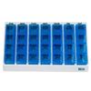 GMS 4 Times Per Day Weekly Slant Tray Pill Organizer - Includes 7 Removable Pill Boxes for Organizing and Reminding Medications While Traveling, Working, and Other Daily Activities (Blue) view 1