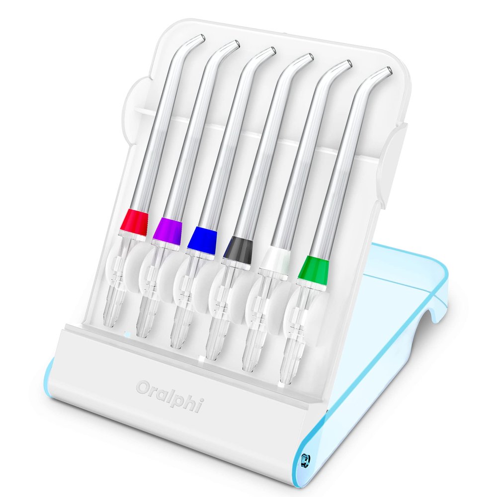 Oralphi Storage Case for Waterpik Replacement Tips, 6 Classic Jet Tips Included