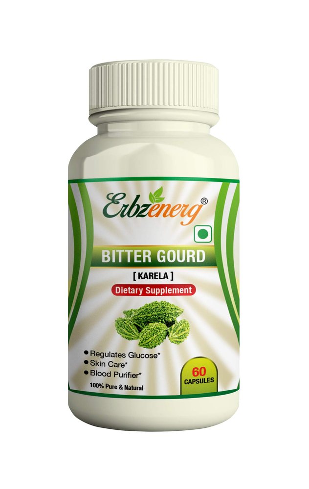 ERBZENERG Bitter Gourd (Momordica charantia) Karela 60 Capsules- (Pack of 1)