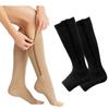 2 Pair Compression Socks Zipper Leg Calf Sleeves Toeless for Running Hiking Climbing Driving Standing Flight Swelling Pain Relieve view 1