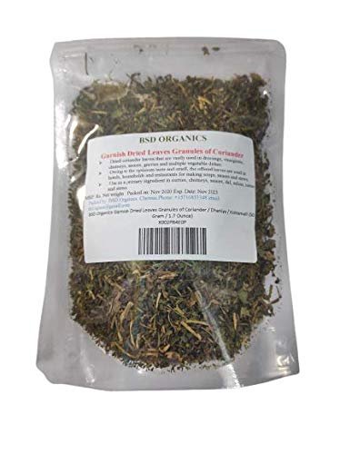 BSD Organics Garnish Dried Leaves Granules of Coriander / Dhaniya / Kottamalli -50 Gram