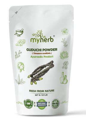 MYHERB 100% Natural Organic Guduchi Powder/Giloy Powder (Tinospora cordifolia) || 227 Gm/0.5 Lbs || Ayurvedic Powder || Help To Increase Immunity For Men & Women