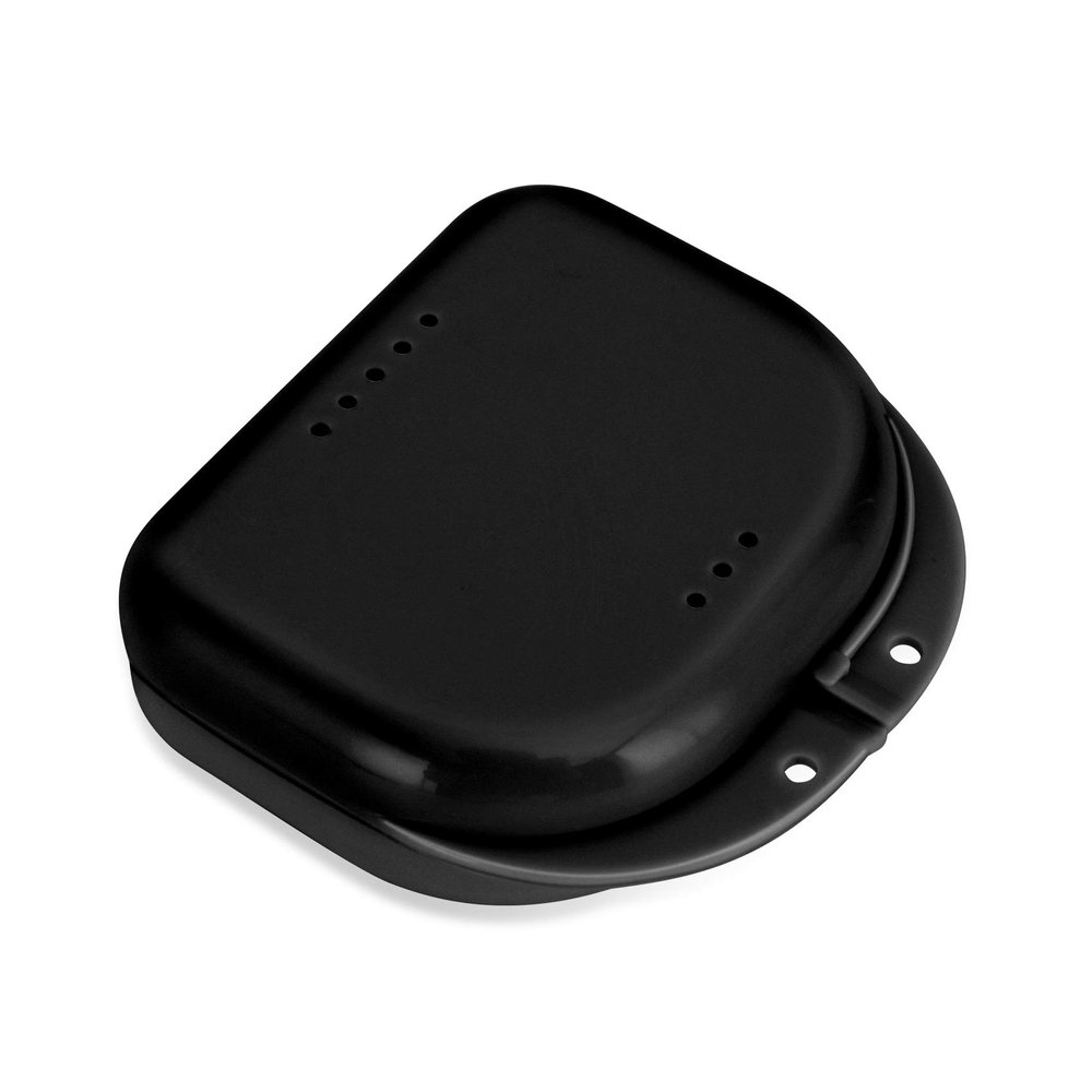 Annhua Orthodontic Mouthguard Case with Vent Holes, Dental Retainer & Aligner Container - Black