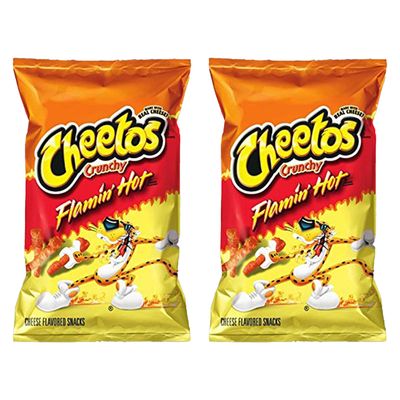Frito Lay Cheetos Flamin Hot Crunchy Cheese Flavored Snack, 8 oz 226.8 g, 2 Pack