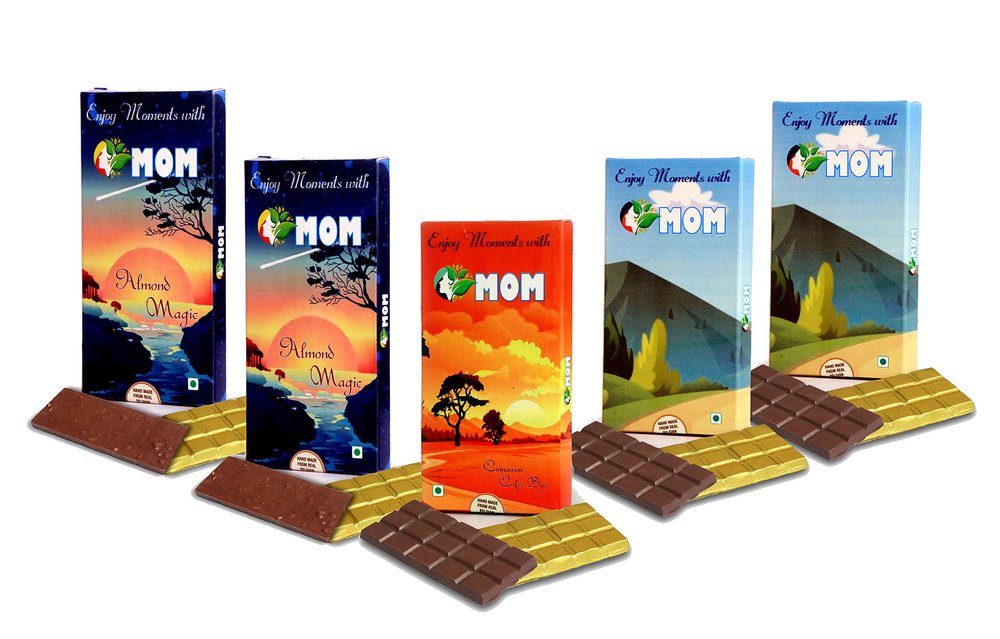 MOM Artisan Handmade 2 Milk 2 Almonds Magic 1 Cinnamon Coffee Chocolate Combo Pack 5 ( Weight 300 GMS )