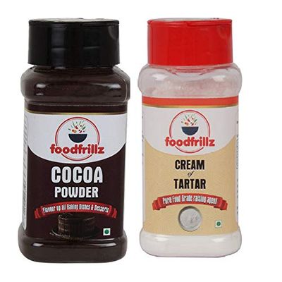 foodfrillz Cocoa Powder (60 g) & Cream of Tartar (90 g), Combo Pack
