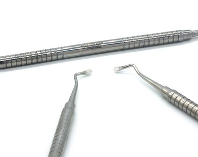 ADDLER DENTAL SPOON CURETTE MEDIUM DOUBLE ENDED SOLID PREMIUM 6 MM. HANDLE. LIFE TIME ANTI RUSTING WARRANTY.