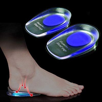 ATETO Gel Heel cups Silicon Heel Pad for Heel Ankle Pain, Heel Spur Shoe Support Pad for Men and Women Shock Cushion Pad for Heels (1 PAIR)